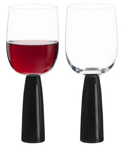 ASD10383 Set of 2 Oslo Wine Glasses Black
