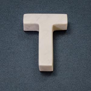 70074 White Marble Letter T
