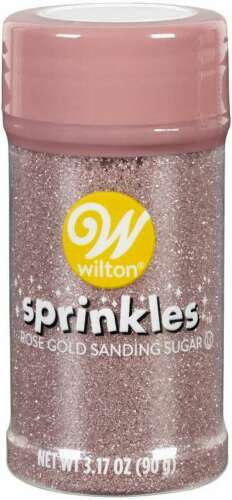 Wilton Rose Gold Sanding Sugar Sprinkles, 3.17 oz.