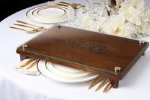 Load image into Gallery viewer, 50891 • Wood Glass Raised Challah Board
