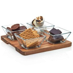 667321 Libbey Acaciawood Cheese Board Set with Wood Serving Board