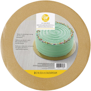 CAKE BOARD GLD  GLTTR 12IN 3CT