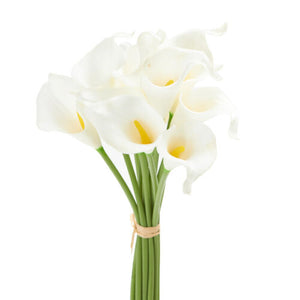 14 Inch Real Touch White Calla Lily Bundle (12 Stems)