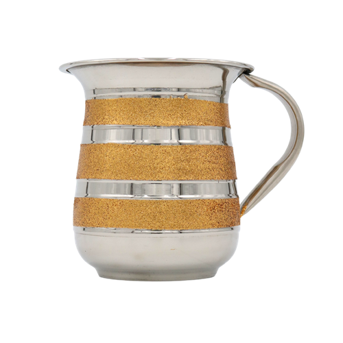 WC885 Wash Cup Stainless Steel With Gold Glitter Strip - 5.5