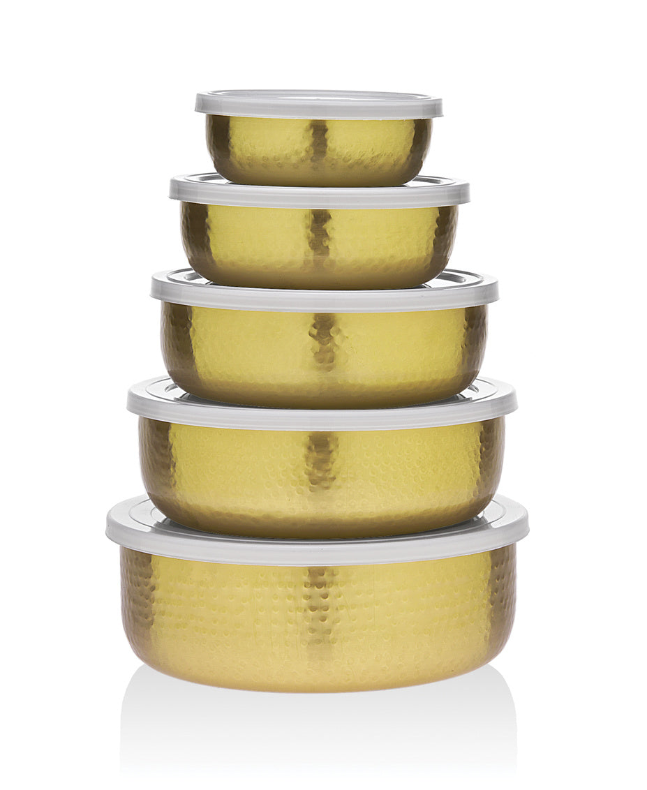 91720 • Gold Bowl And Lid Medium