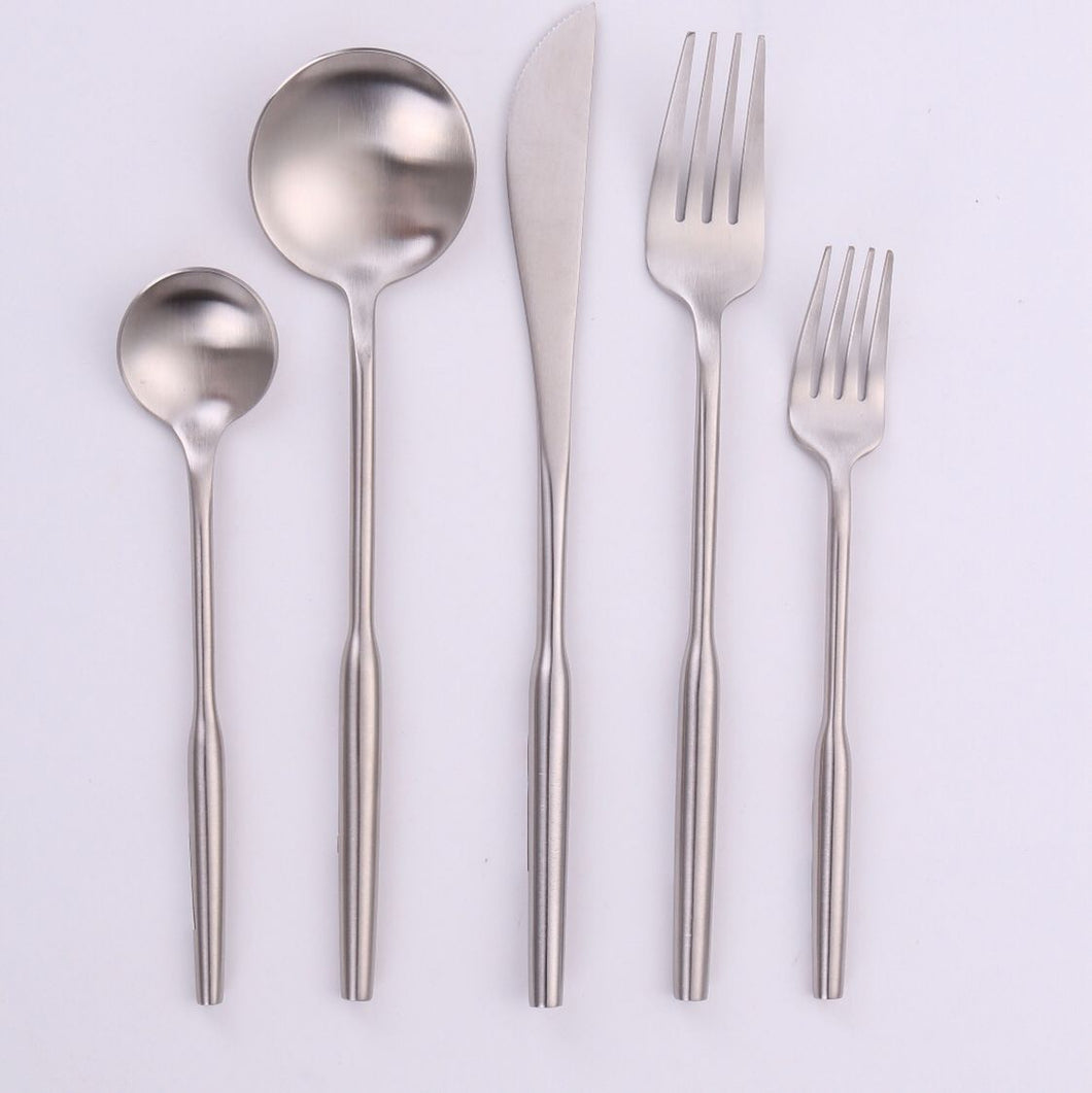 FSLM-1806-S TAJ Barlene Flatware Matte SilverService For 4
