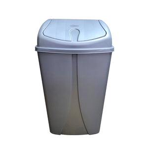 1662Grey Plastic Swing Trash Bin 50 Liter, Grey