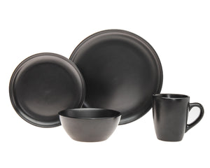 62190 NOIRE 16 PC STONEWARE SET