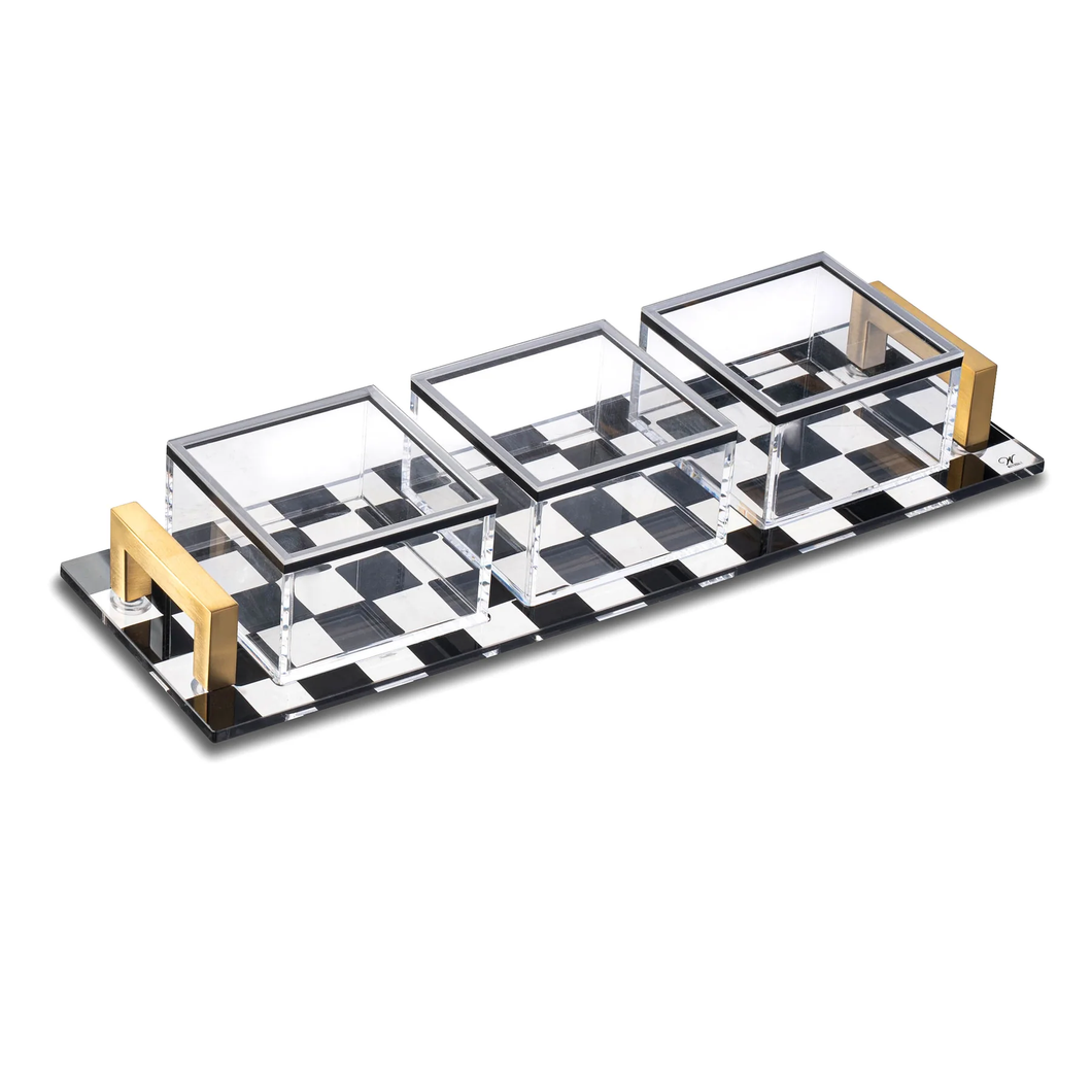 DBS-OC-3 Dip Bowl Set - Onyx Collection - 3 Sectional