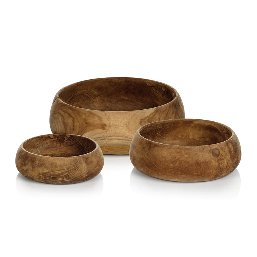 ID-389-3 BALI TEAK ROOT BOWLS Small