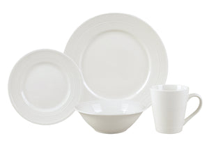 LH145 16 PIECE WHITE SWIRL PORCELAIN SET