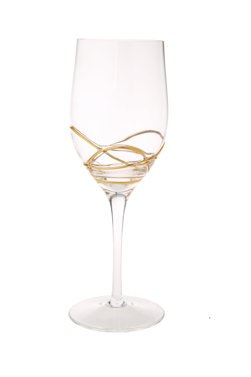 CSWG397 Wine Glasses with Gold Swirl Design - 3