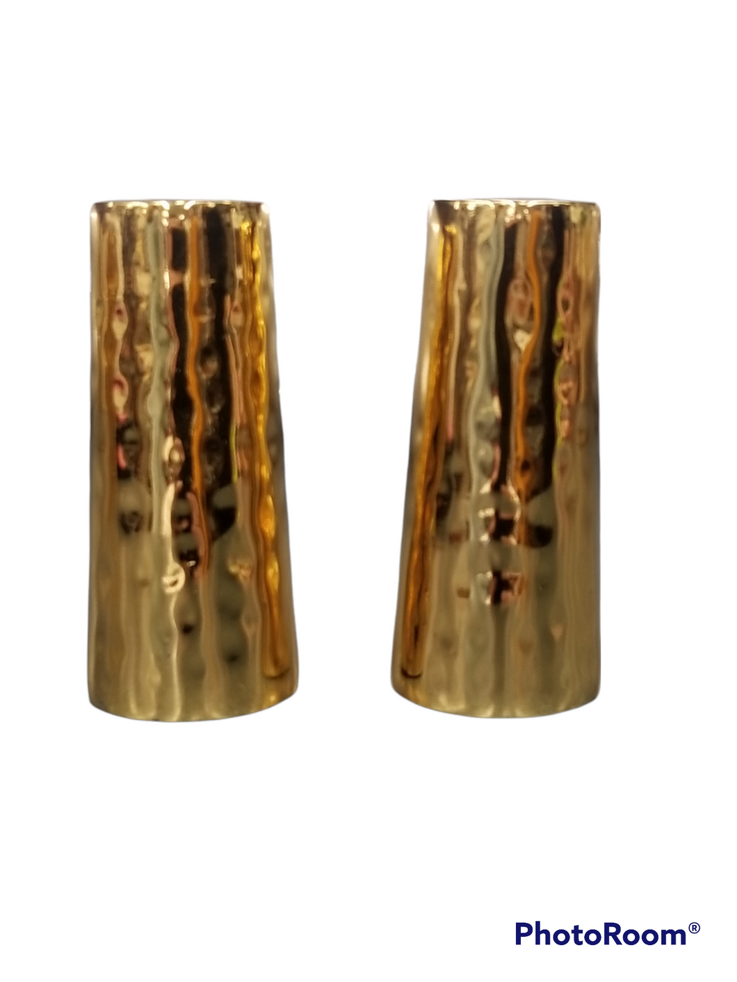 Gold Cone Salt & Pepper Shakers