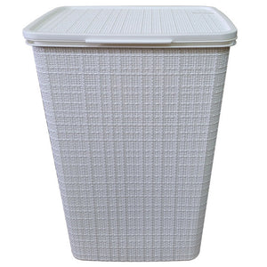 1663 White Plastic Laundry Basket, White