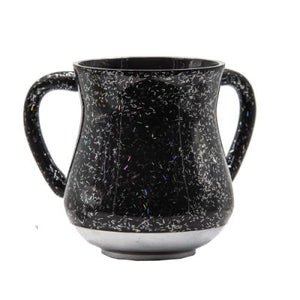 Aluminum Washing Cup 13 cm with Sparkling Stripes - Dark Gray