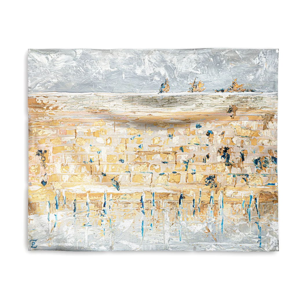 8S SD-VP-PA-ZA-KO-18X 15 Vinyl Print Sukkah Decoration - Kosel Of Gray & Gold - 18x15