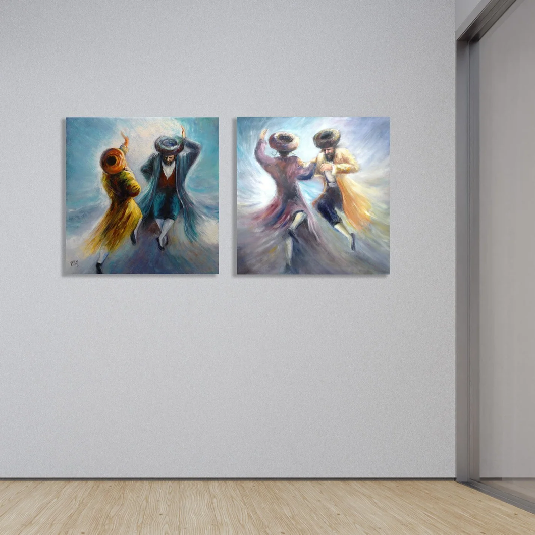 Dancing Chassidim Sukkah Decorations PVC