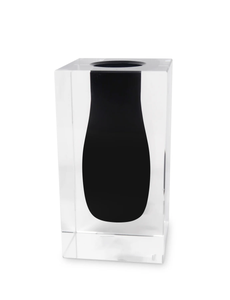 VV5048 Double Wall Crystal Bud Vase Colored Inner Black