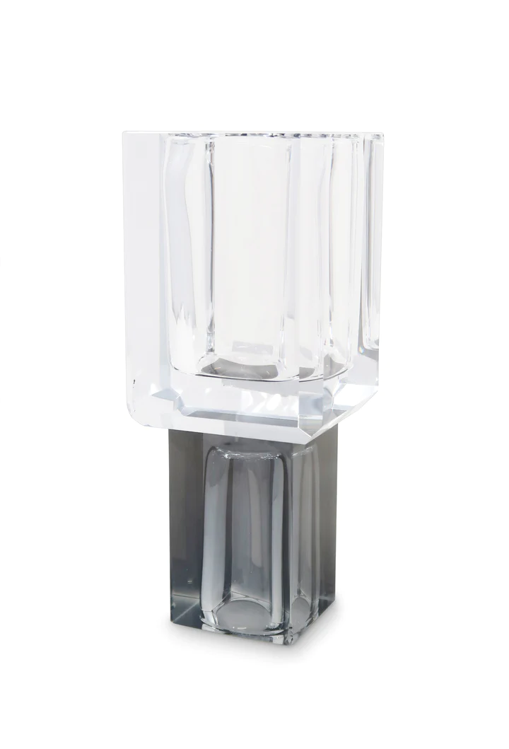 VAV5060 Crystal Square Vase With Colored Base