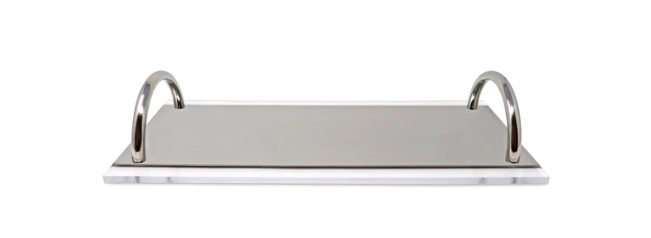 VST3802 Silver and Acrylic Tray with Handles
