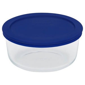 Pyrex 4 Cup Round Blue Cover