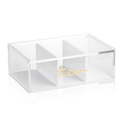 TEA-CL-GO Tea Caddy - Classic White & Gold