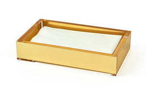 LUCITE BATHROOM NAPLKIN TRAY - GOLD