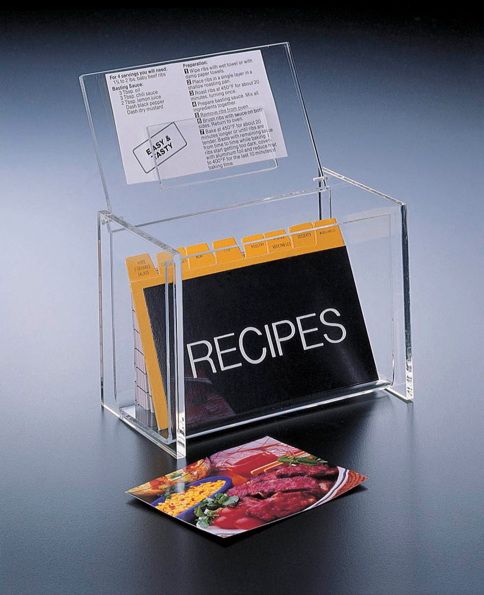 H-4410-53 5 x 3 LID-DISPLAY RECIPE BOX (W/CARDS)