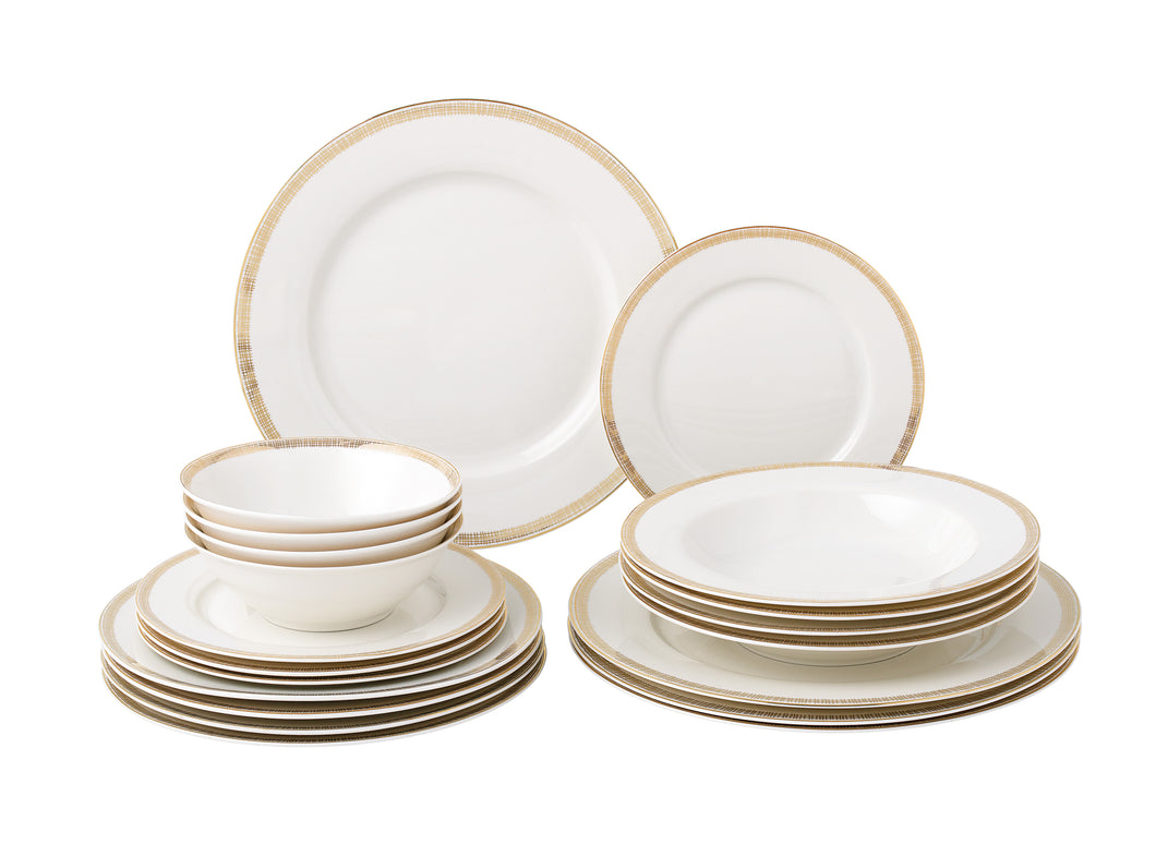 6876 Toffee Bone China Dinnerware Service For 4