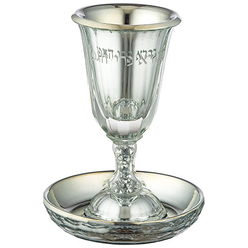 UK48651 Crystal Kiddush Cup with leg 14 cm