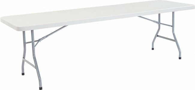 8 Foot TABLE/FOLDING-PLASTIC H.D. â€“ (30 x 96) Fold In Half