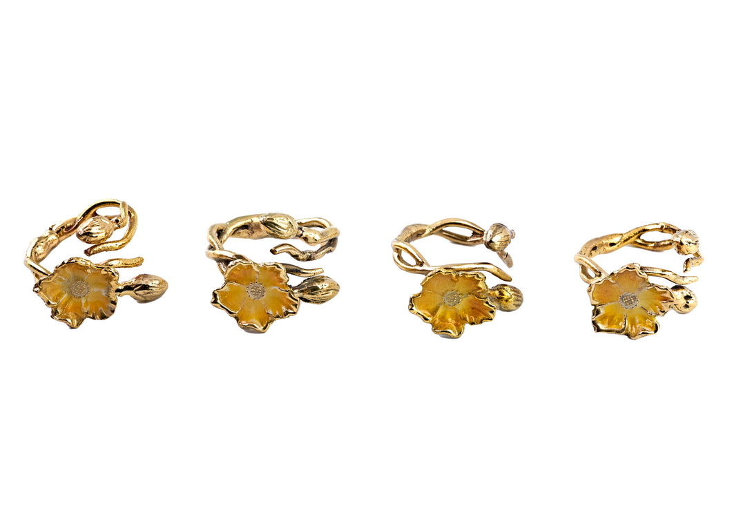 33869 HELLOBORE SET 4 NAPKIN RINGS