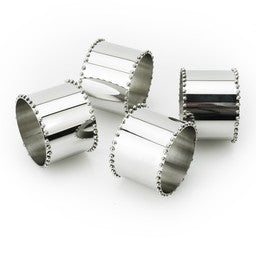 Set of 4 Napkin Rings-- Beaded Design