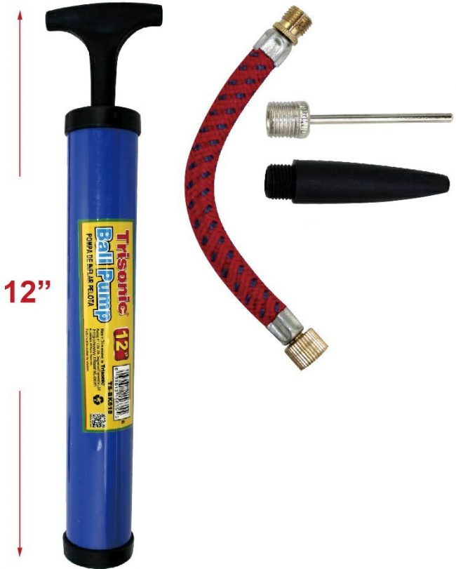 BALL PUMP- 12″ H -ASST RD & BL W/ 4pc ACCESSORIES