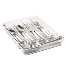 Load image into Gallery viewer, 5 Compartment Clear Cutlery Tray W. Grey Non Slip Interior
