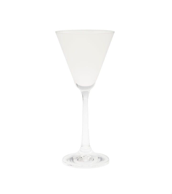 GLG3260W  Set of 6 V-Shaped White Shot Glasses with Clear Stem