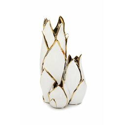 WGV3561 White & Gold Cluster Vase