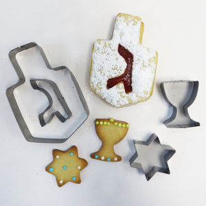 Set of 4 Chanukah Stainless Steel Cookie Cutters