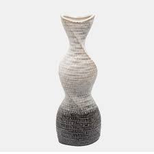 15750-01 16" TWISTED VASE, 0 CREAM