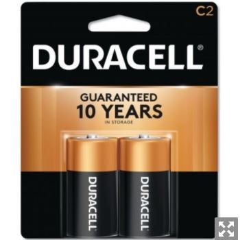 DURACELL BATTERY,C-2 PACK