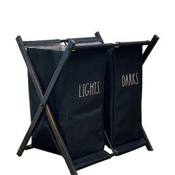 369402RD Rae Dunn 2 Section Folding Hamper