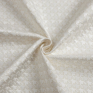 TC1374 Tablecloth Houndstooth White Gold