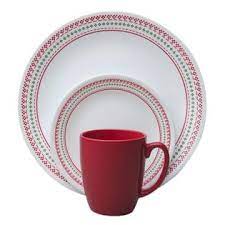 CORELLE SET CLASSIC, HOLIDAY STITCH Service For 4
