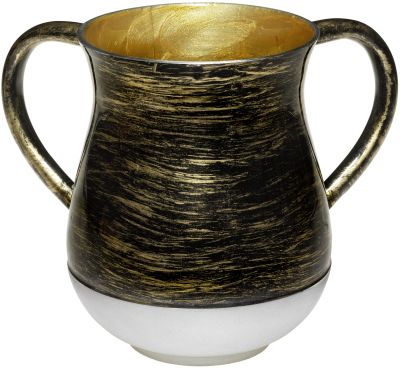 47144 Aluminium Washing Cup 13 cm - Black&Gold