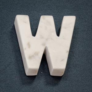 70077 White Marble Letter W