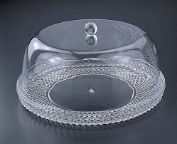 H-1115-1 12 Inch Acrylic Diamond Cut Cake Dome