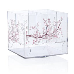 SWC-SQ-CB-SW Silverware Caddy - Square Cherry Blossom Swivel