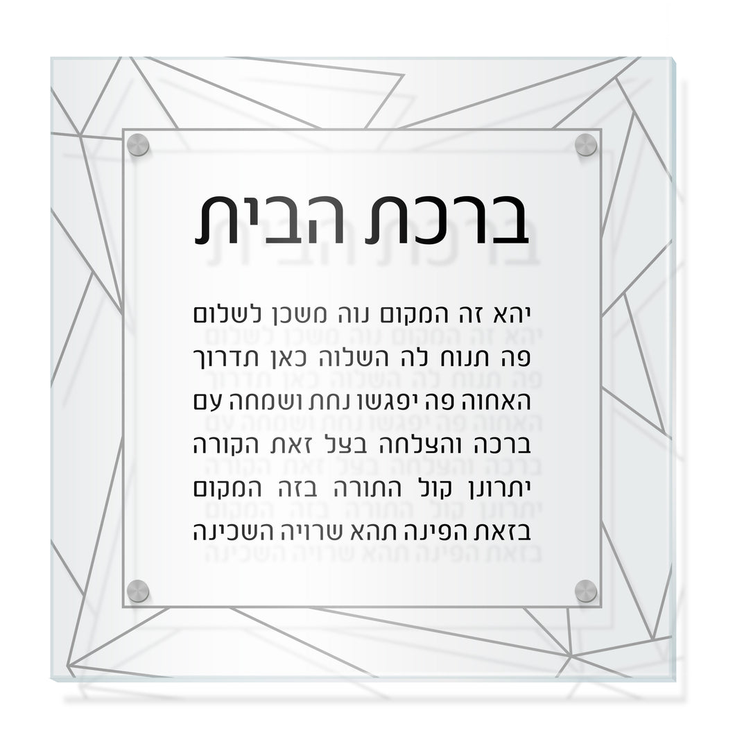 Birchas Habayis  Geometric Silver Glitter Print Black Print