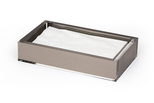 LUCITE BATHROOM NAPLKIN TRAY - SILVER