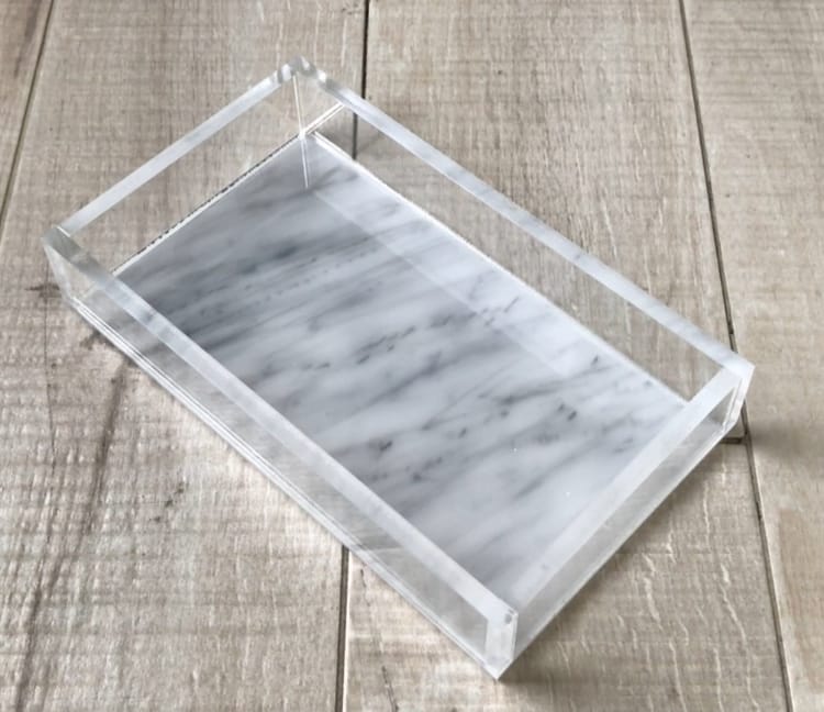 Lucite Guest Towel Holder Marble